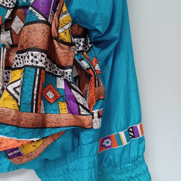 Vtg 80s 90s Lavon Windbreaker Track Jacket, Tribal, Native, Aztec , Size PL - Picture 4 of 16